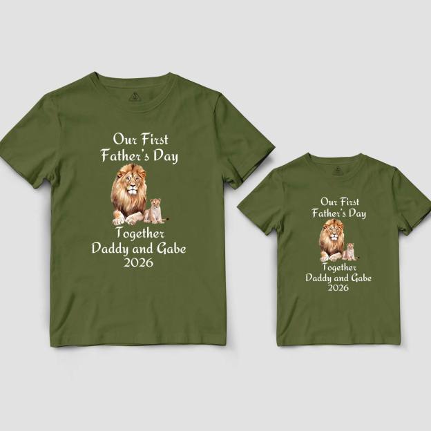 Custom Our First Father's Day Together Daddy And Me Matching Shirt