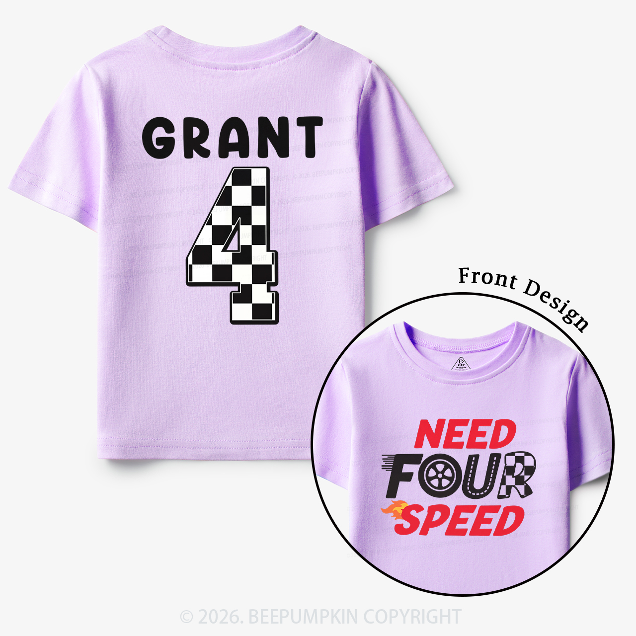 Personalized Racecar Birthday Toddler&Kid's Tees