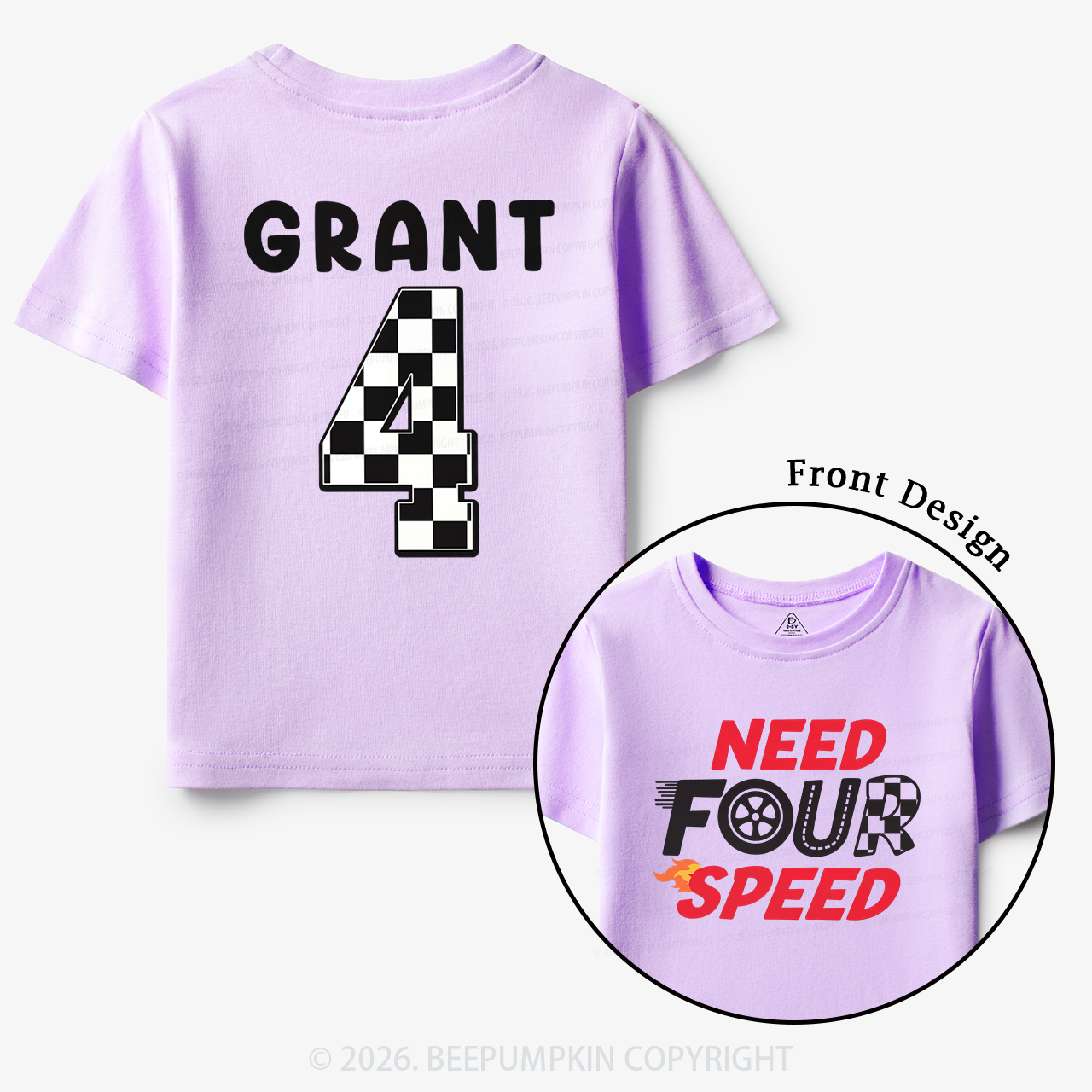 Personalized Racecar Birthday Toddler&Kid's Tees