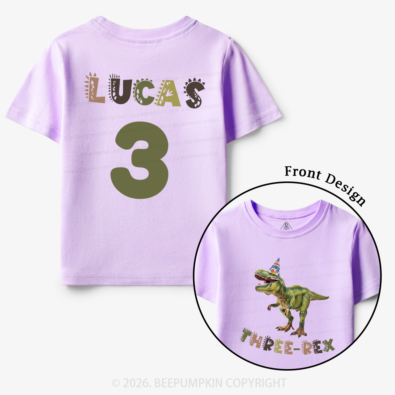 Personalized Dinosaur Birthday Party Toddler&Kid's Tees