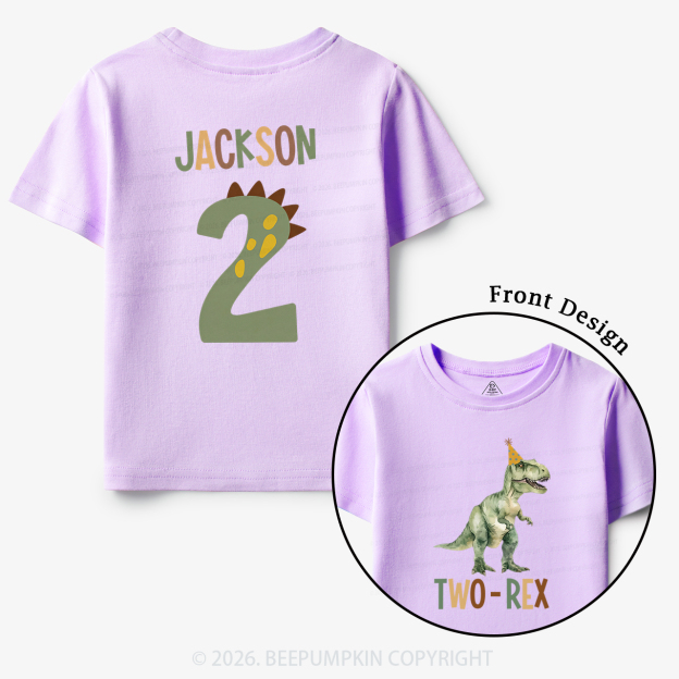 Personalized Dinosaur 2nd Birthday Toddler&Kid's Tees