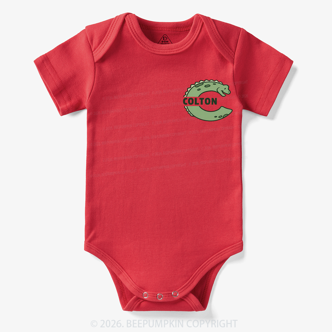 Personalized Cute Dinosaur Initial With Name Bodysuit