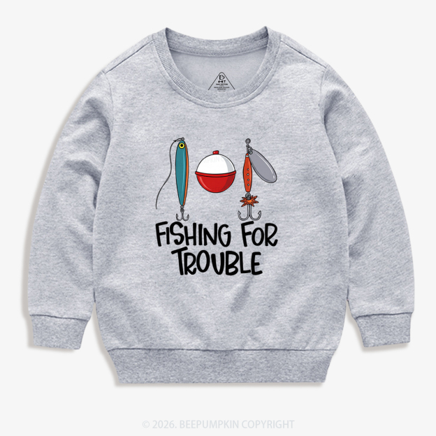 Fishing For Trouble Kid's Sweatshirt