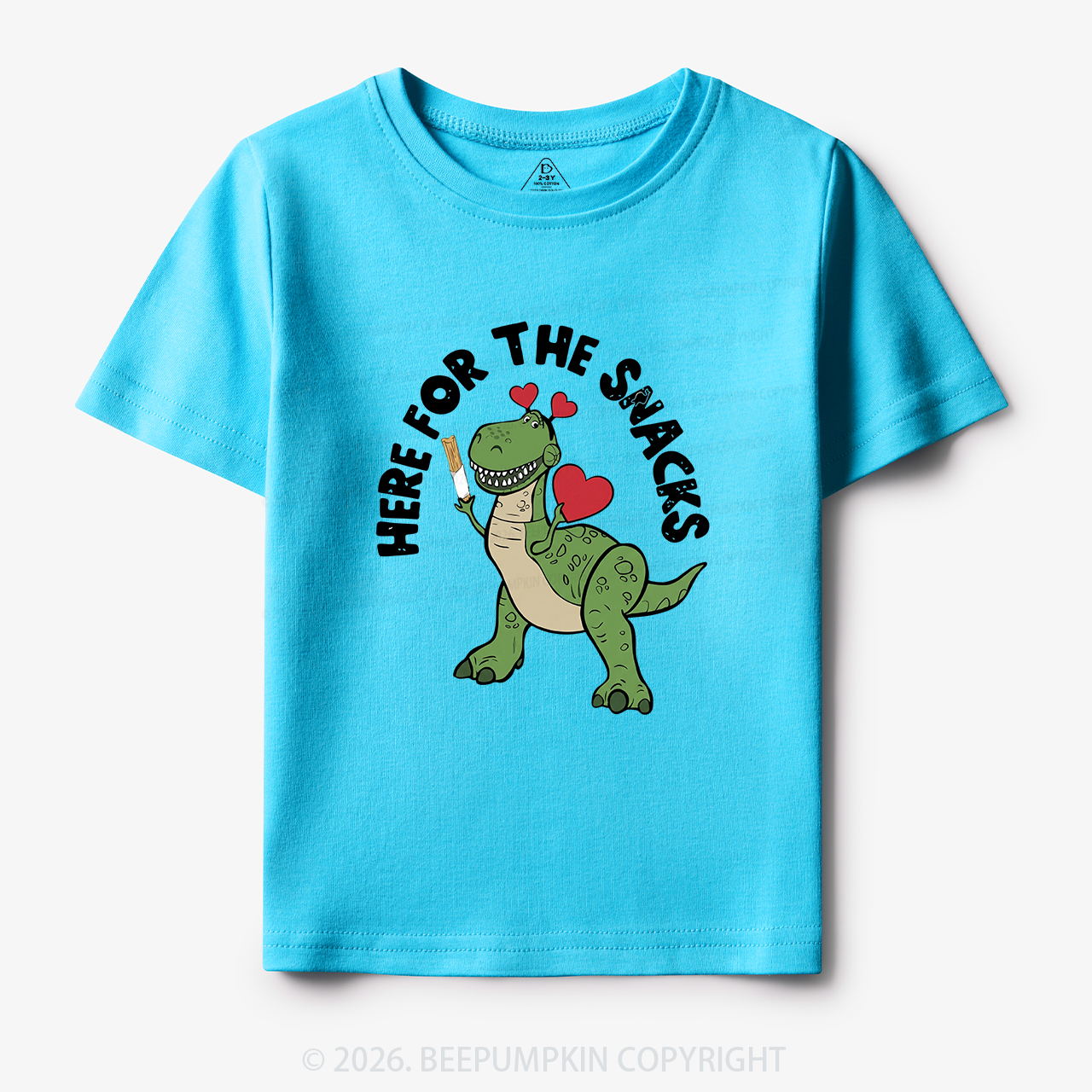 Here For The Snacks Funny Dinosaur Toddler&Kid's Tees