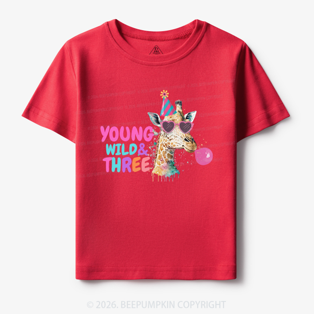 Young Wild Birthday Safari Zoo Toddler&Kid's Tees