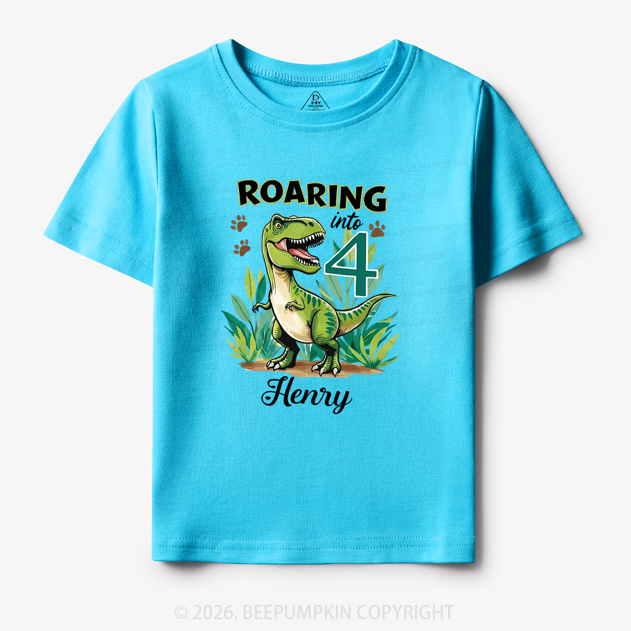 Personalized Dinosaur Birthday Any Age Toddler&Kid's Tees