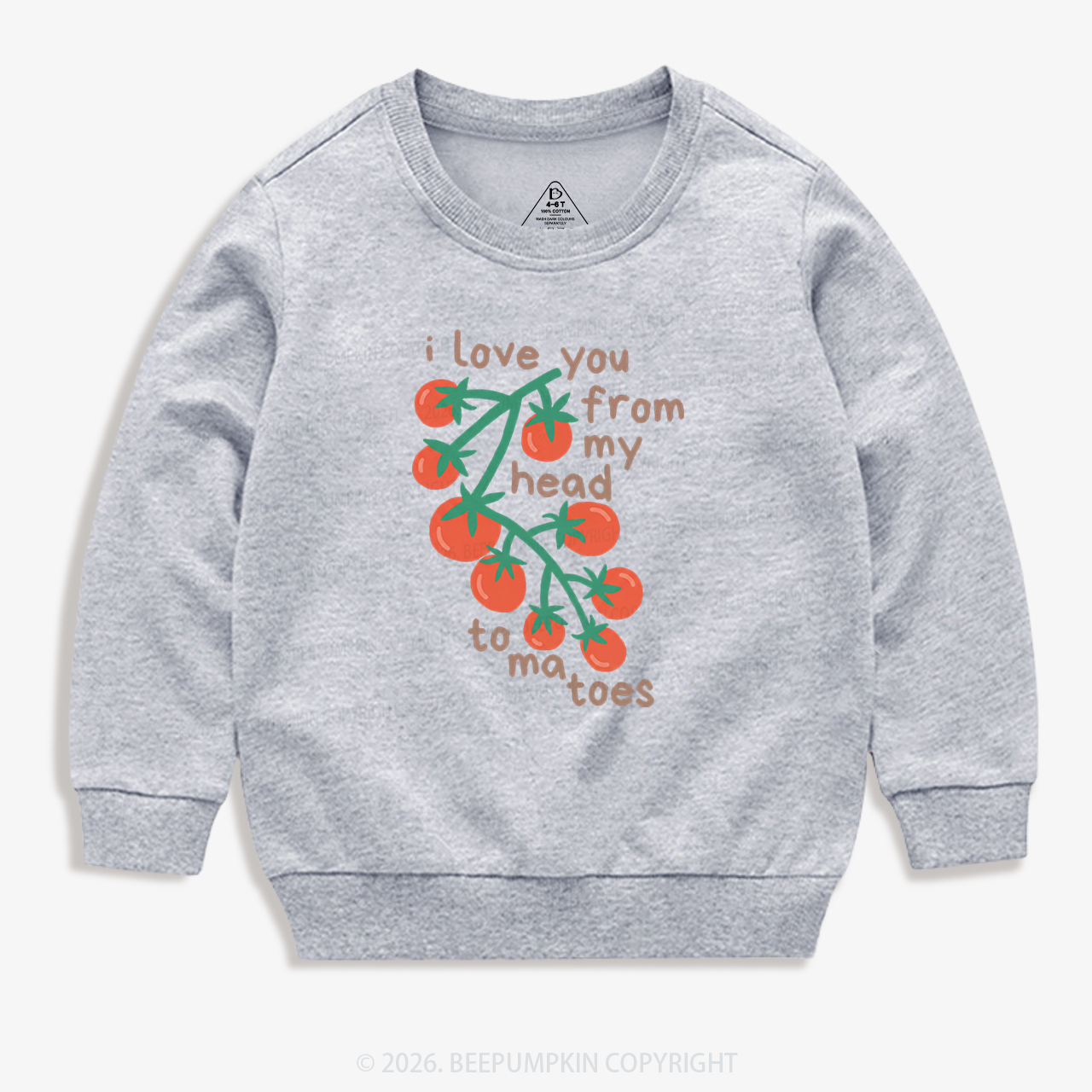 I Love You From My Head Tomatoes Kid's Sweatshirt