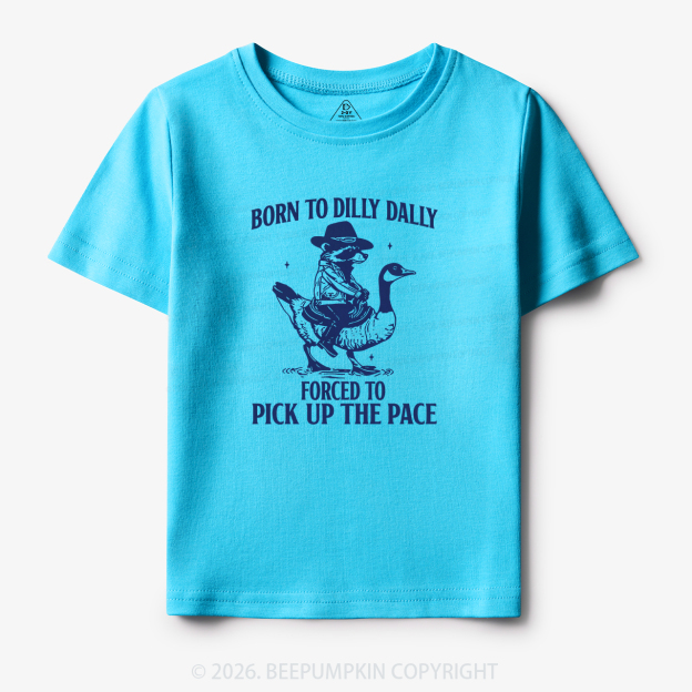 Born To Dilly Dally Retro Racoon Goose Toddler&Kid's Tees