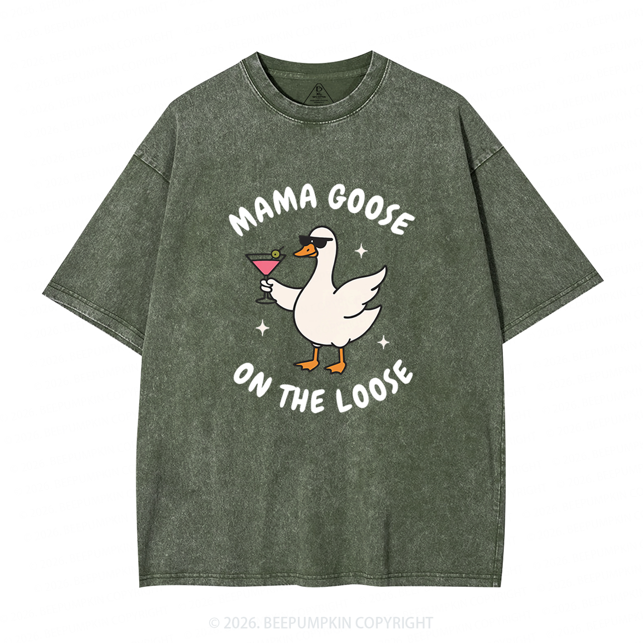 Mama Goose On the Loose Adult Washed T-Shirts