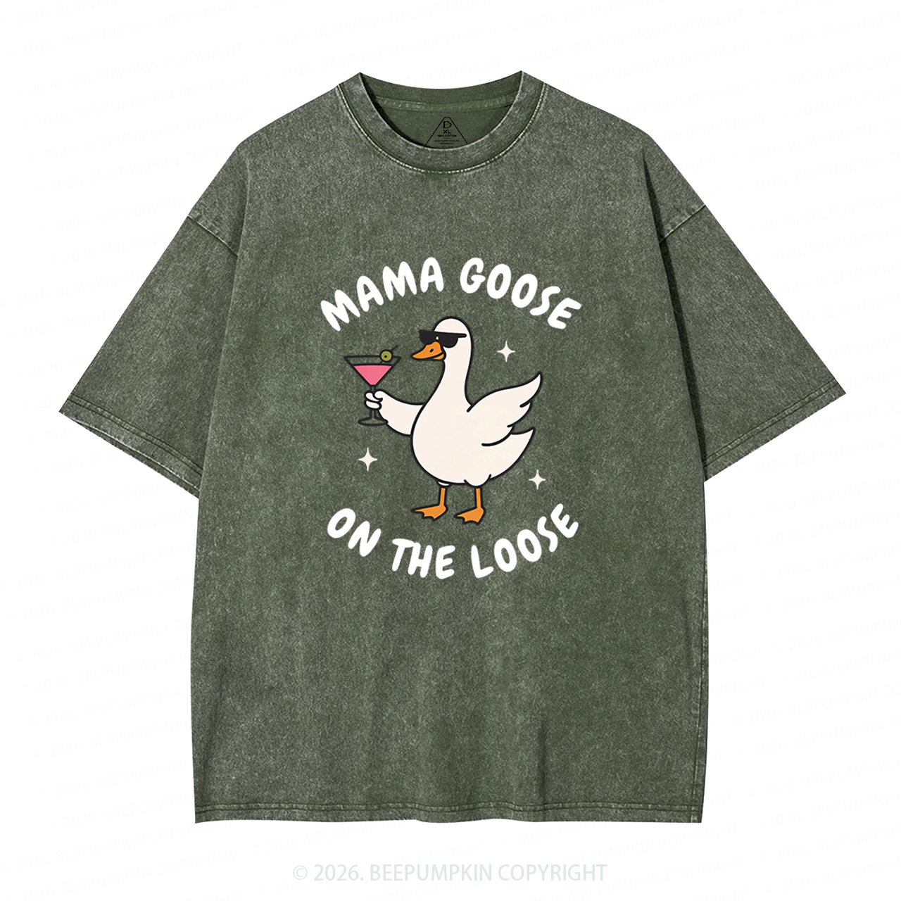 Mama Goose On the Loose Adult Washed T-Shirts
