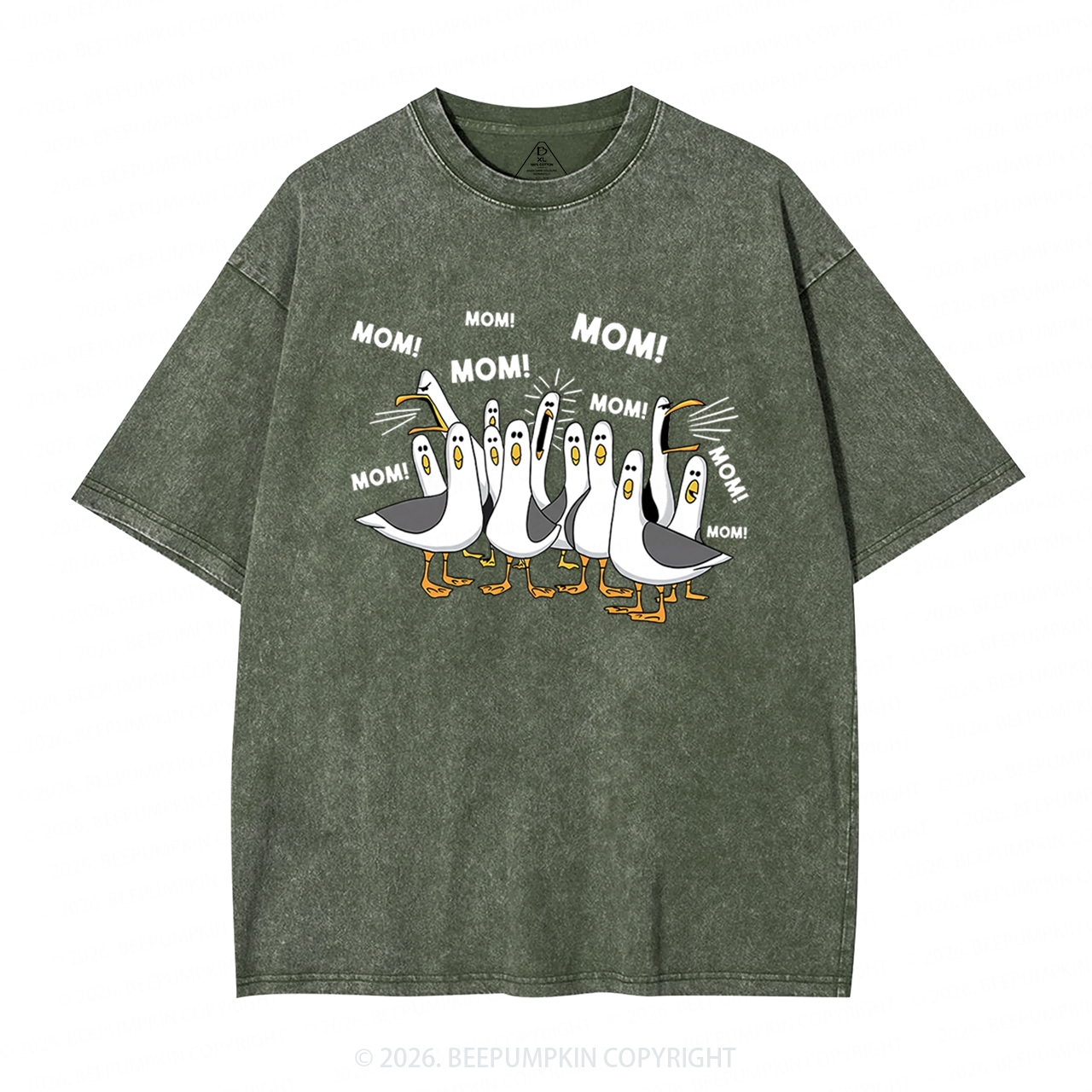 Seagulls Mom Adult Washed T-Shirts