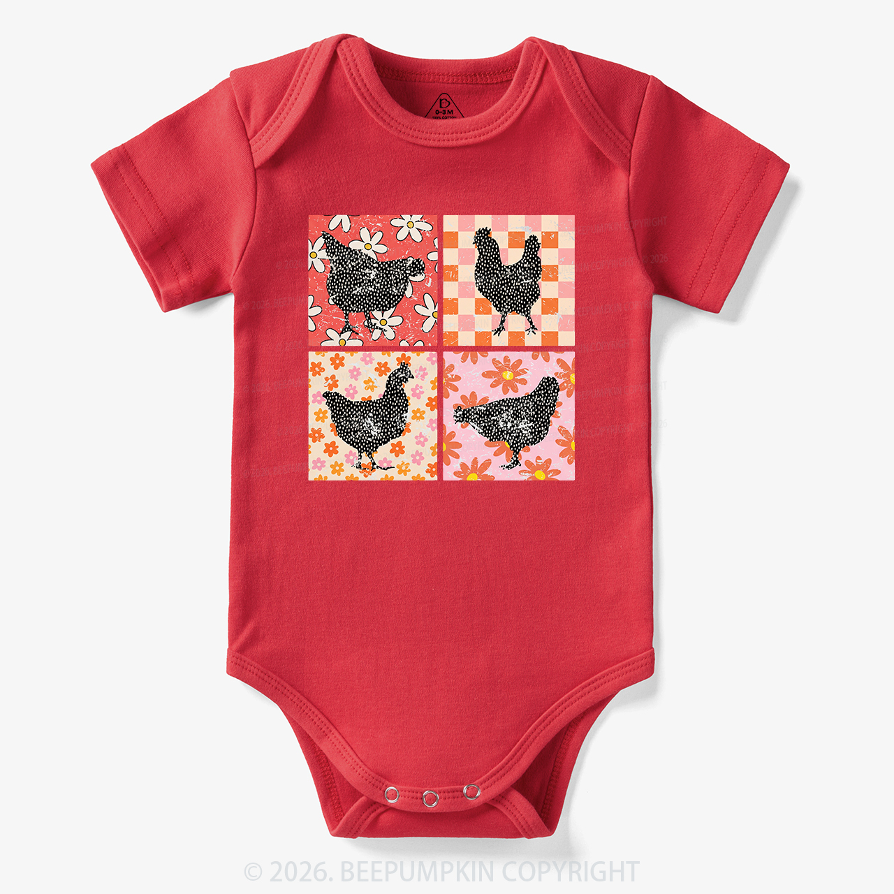 Chickens Farm Animals  Bodysuit