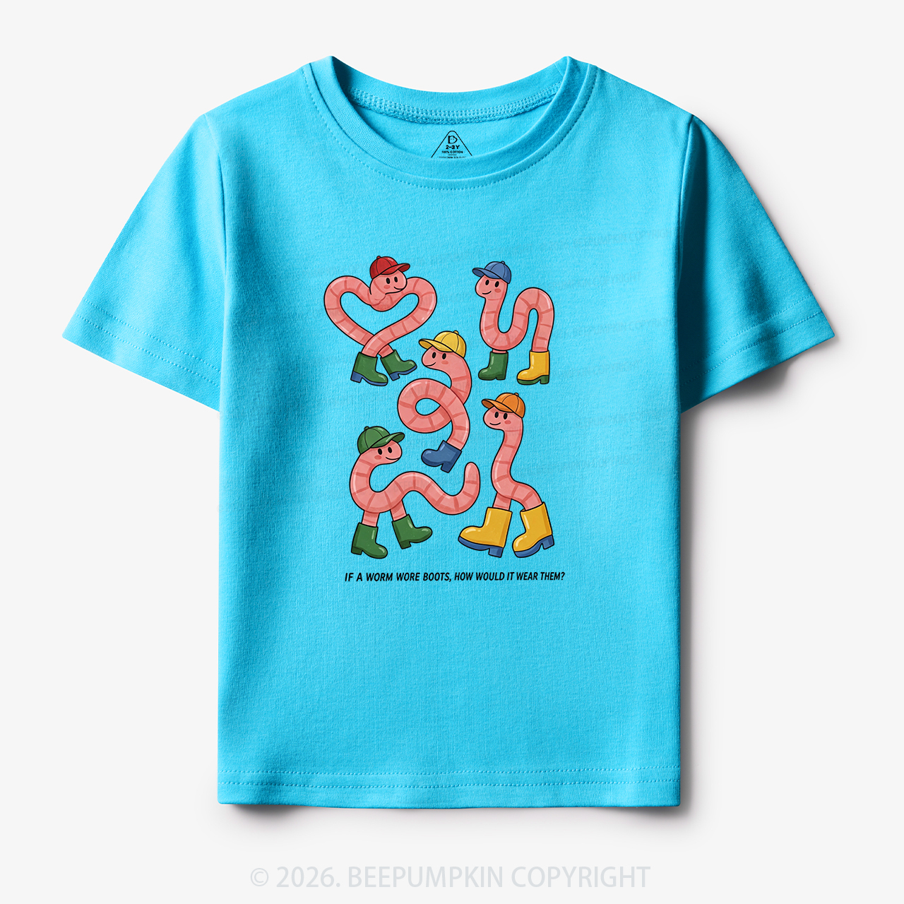 Funny Retro Worm Boots Toddler&Kid's Tees