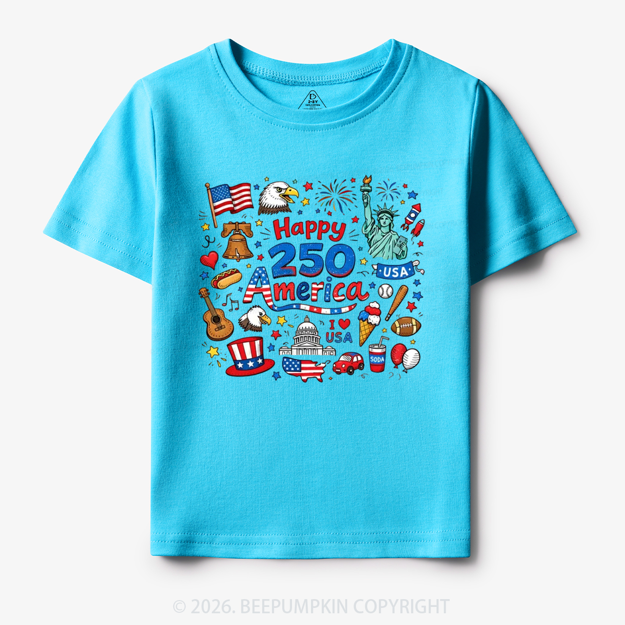 Happy 250 America Toddler&Kid's Tees