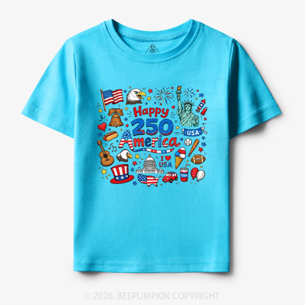 Happy 250 America Toddler&Kid's Tees