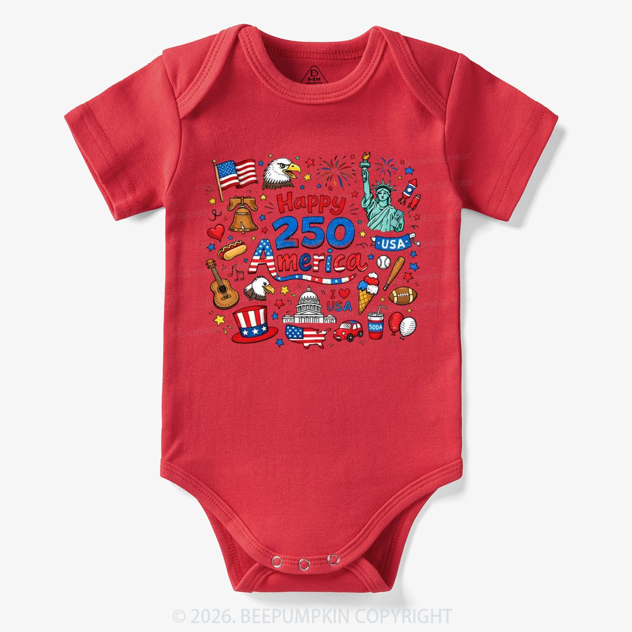 Happy 250 America Bodysuit