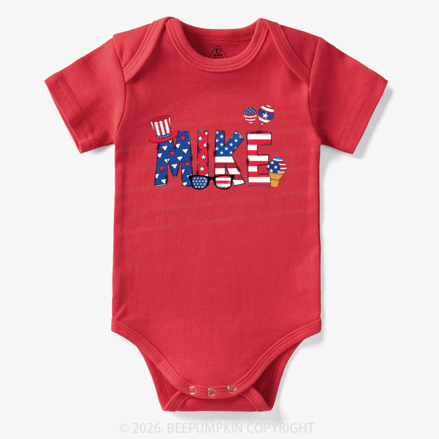Personalized 4th Of July USA Patriotic Bodysuit