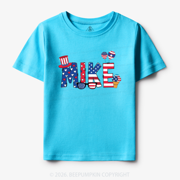 Personalized 4th Of July USA Patriotic Toddler&Kid's Tees