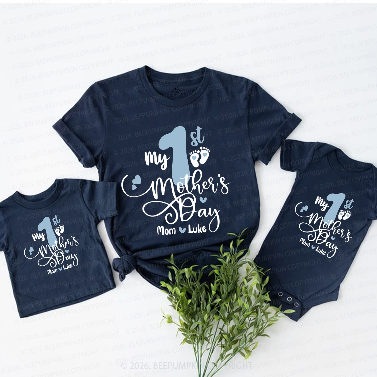 Personalized First Mother's Day New Mommy & Newborn Mom&Me Matching T-Shirts