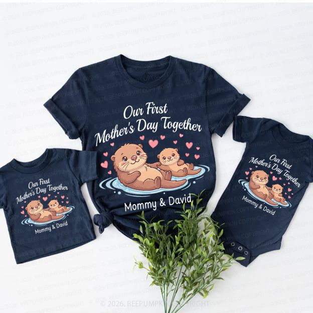 Personalized Our First Mother’s Day Otter Mom&Me Matching T-Shirts
