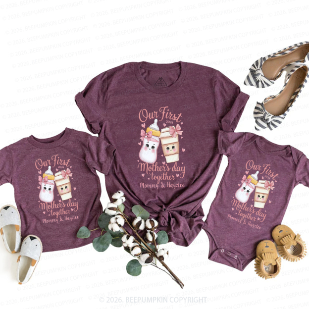 Personalized Our First Mother’s Day Coffee and Milk Mom&Me Matching T-Shirts