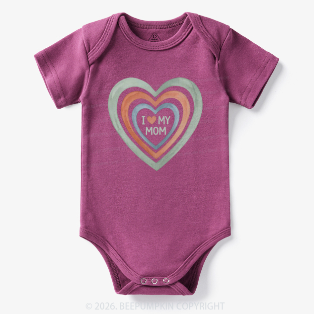 I Love My Mom Cute Mother's Day Bodysuit