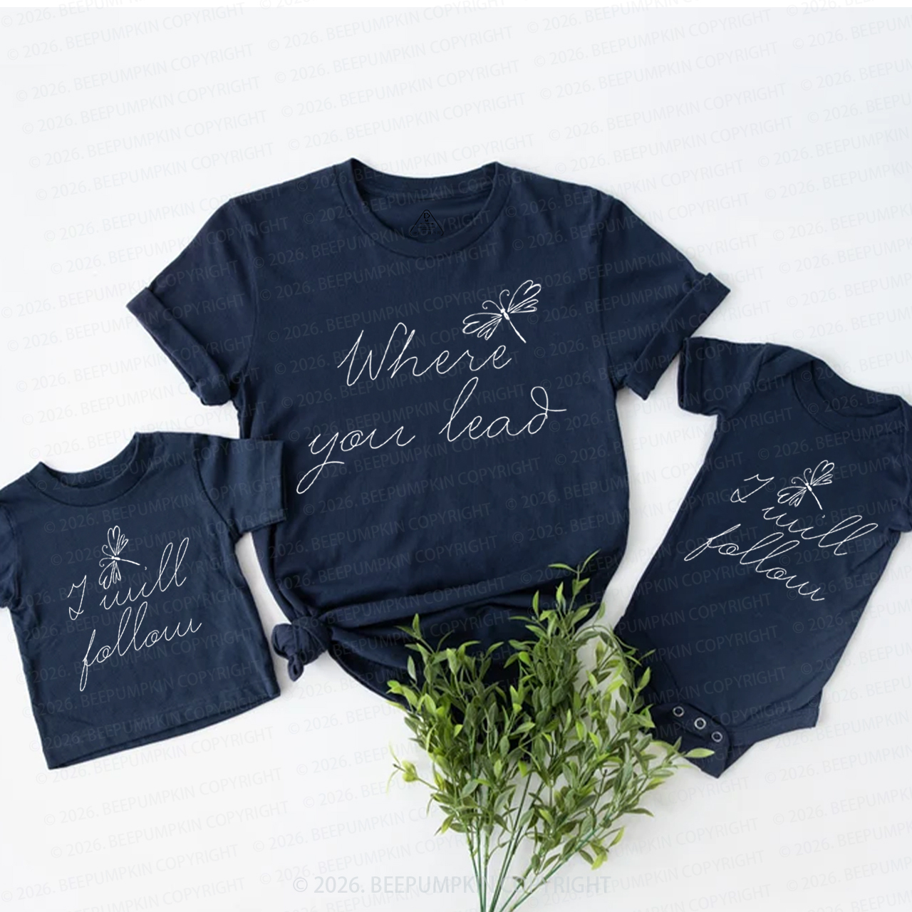 Where You Lead I Will Follow Mom&Me Matching T-Shirts