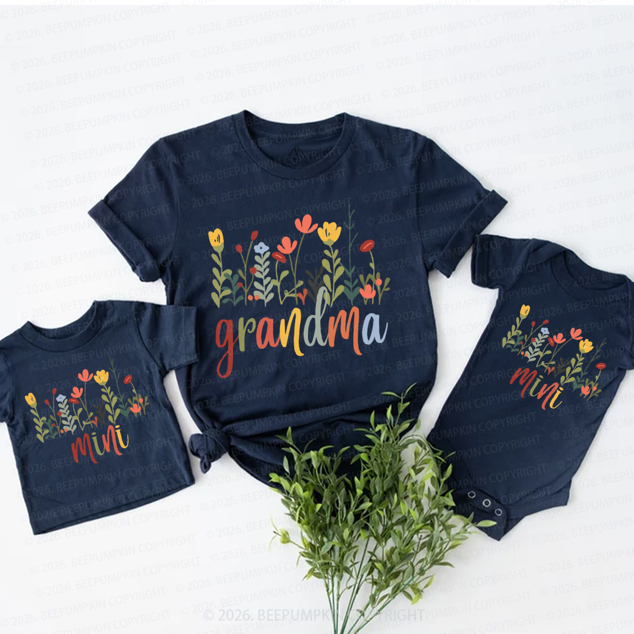 Personalized Floral Mother's Day Gift Mom&Me Matching T-Shirts