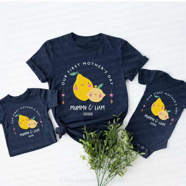 Personalized Lemon Our First Mother's Day Mom&Me Matching T-Shirts