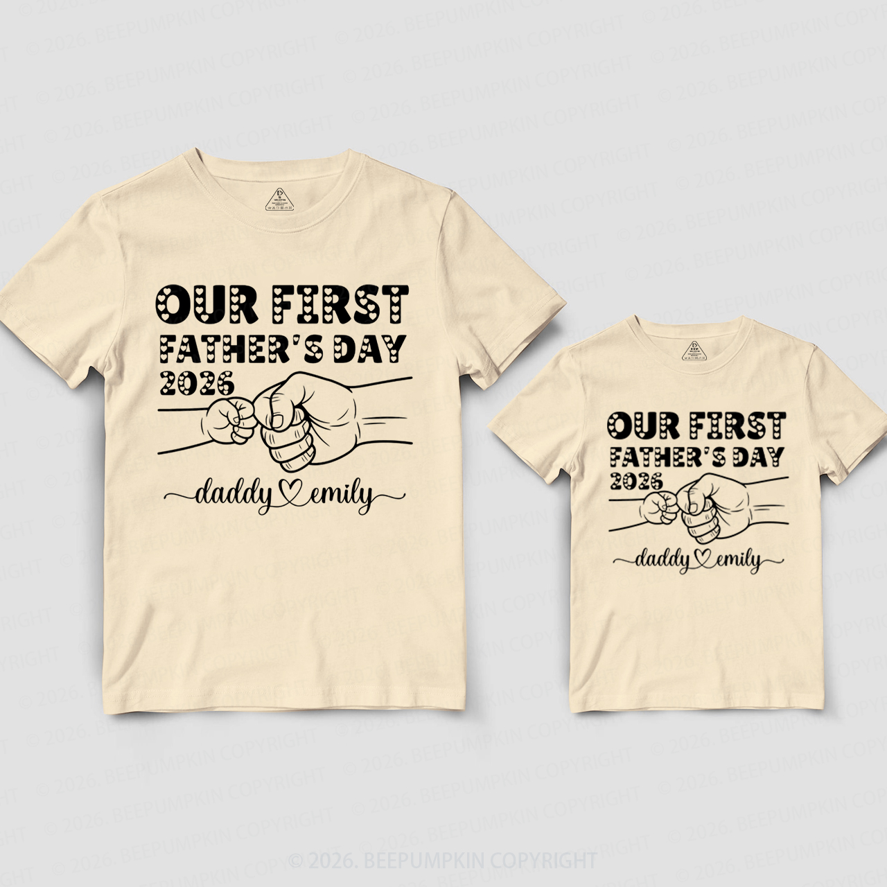 Personalized Cute Our First Fathers Day Dad&Me Matching Shirts