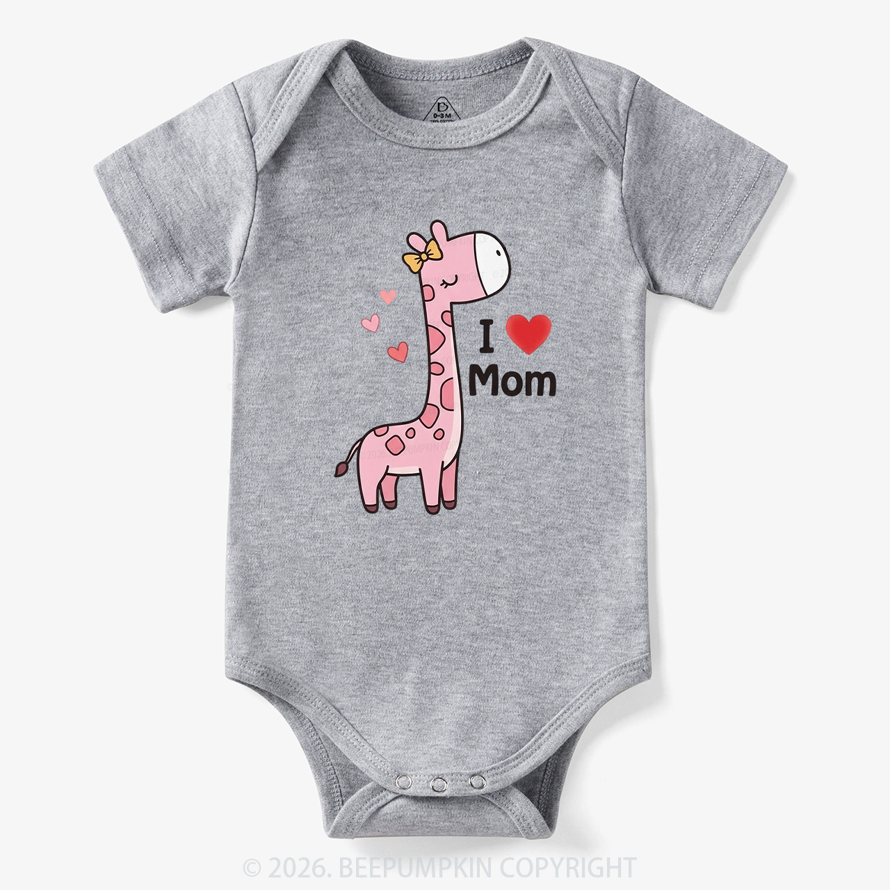 I Love Mom and Dad Giraffe Bodysuit