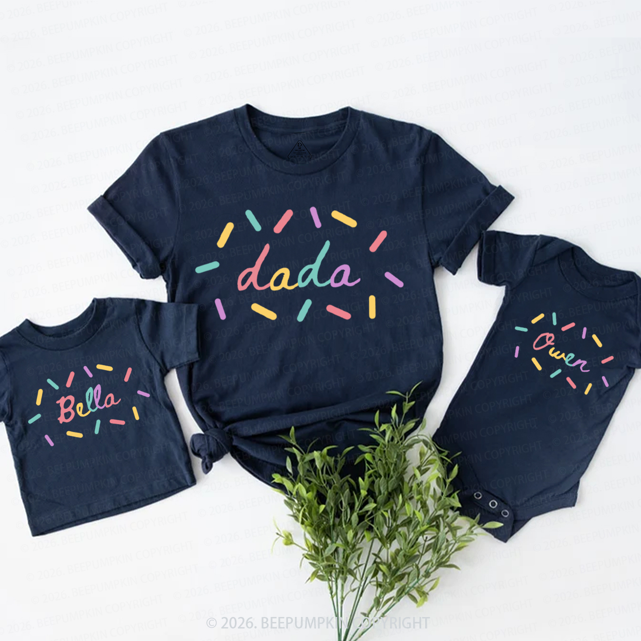 Personalized Sprinkles Donut Theme Family Matching T-Shirts