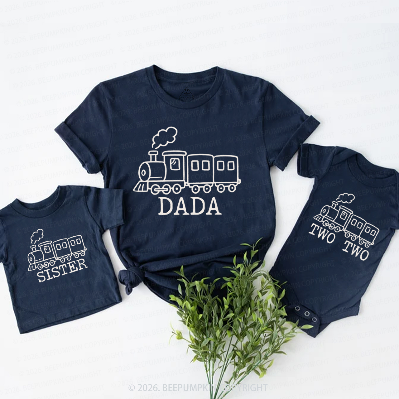 Personalized Train Chugga Chugga Family Matching T-Shirts