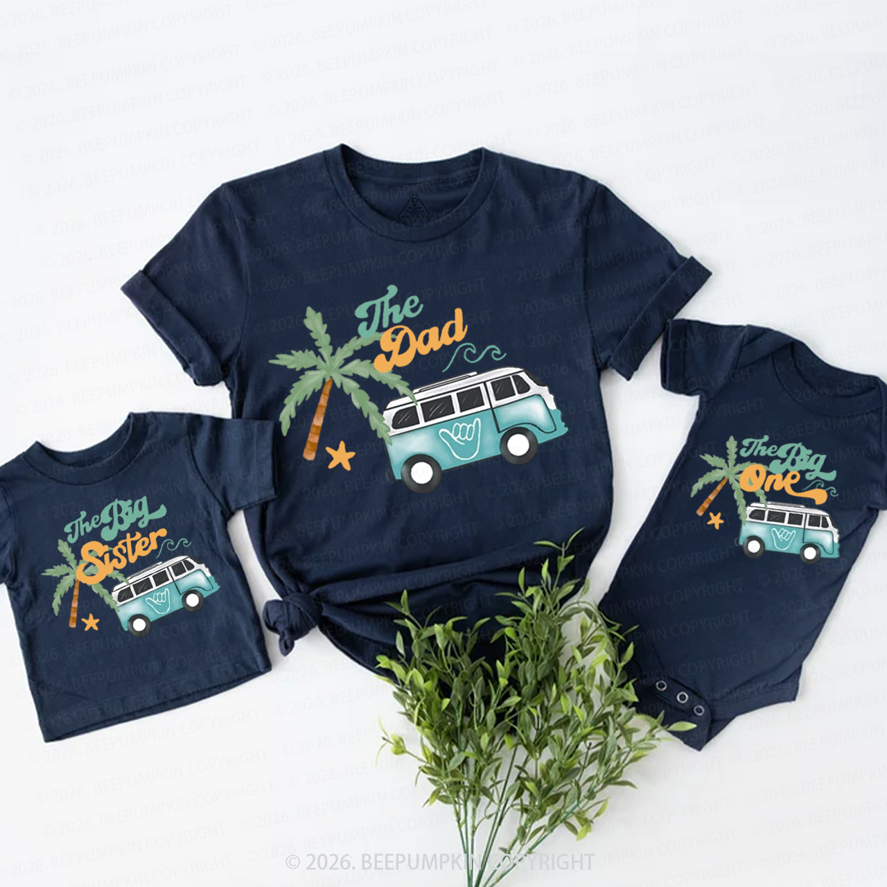 Surfing Beach Wave Family Matching T-Shirts