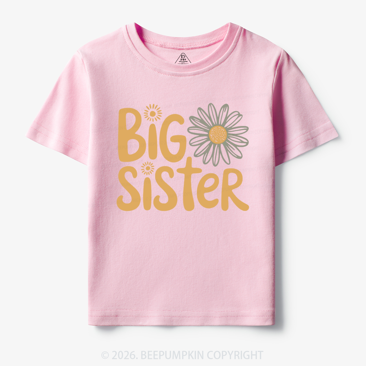 Big Sister Daisy Boho Flower Toddler&Kid's Tees