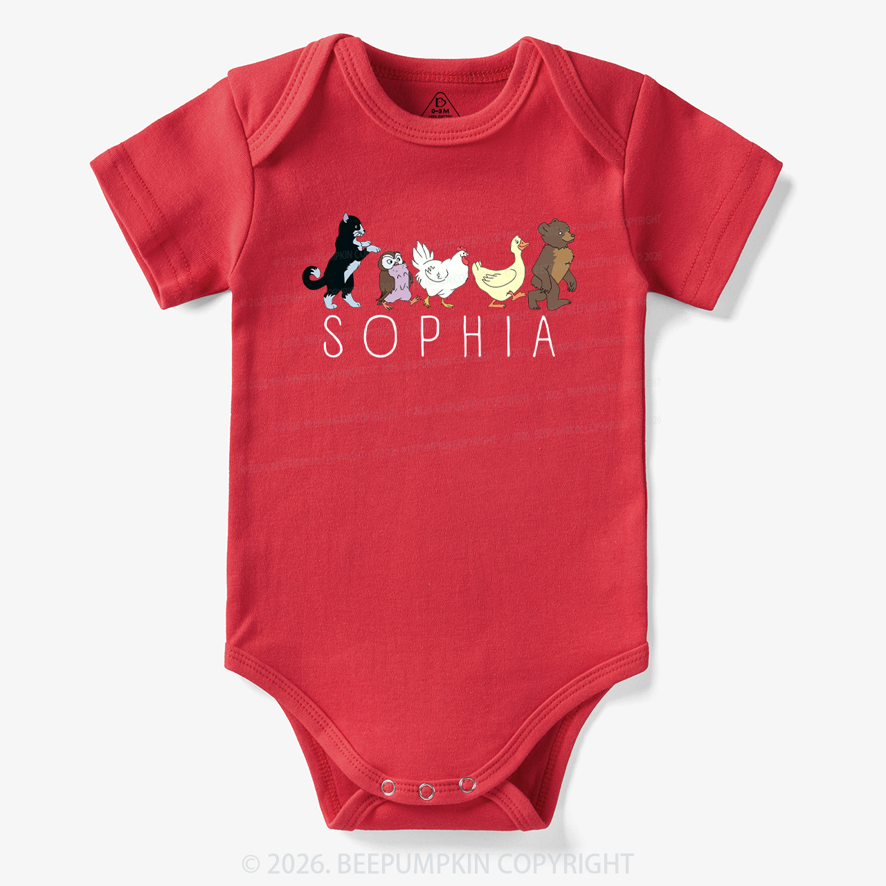 Personalized Cute Animal Friends Bodysuit