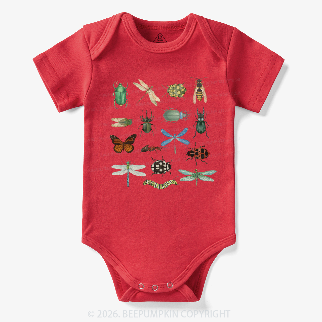 Retro Bugs Boho Natural Bodysuit