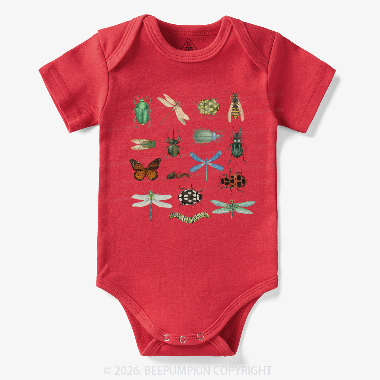 Retro Bugs Boho Natural Bodysuit