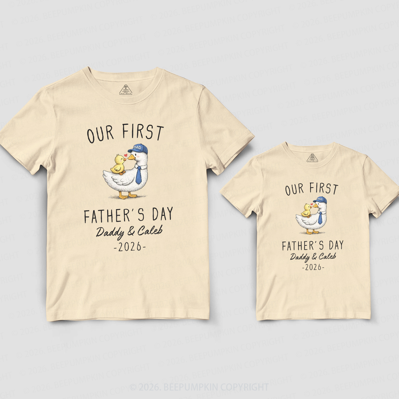 Personalized Our First Fathers Day Goose Dad&Me Matching Shirts