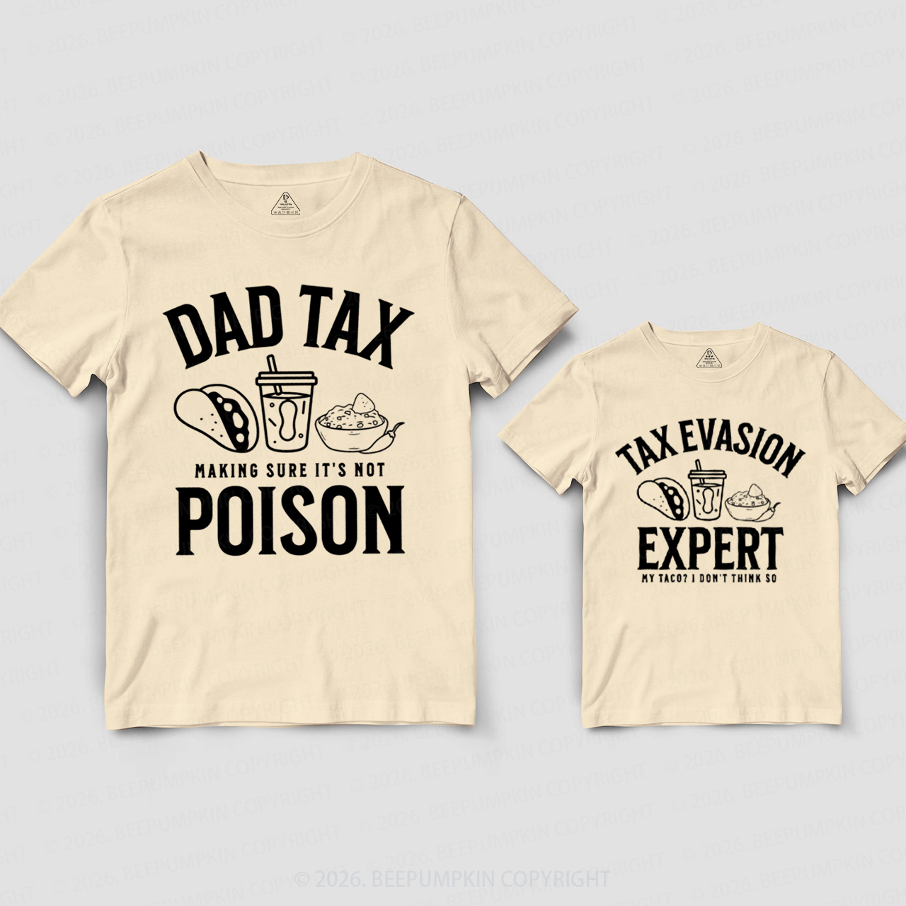 Dad Tax Funny Taco Dad&Me Matching Shirts