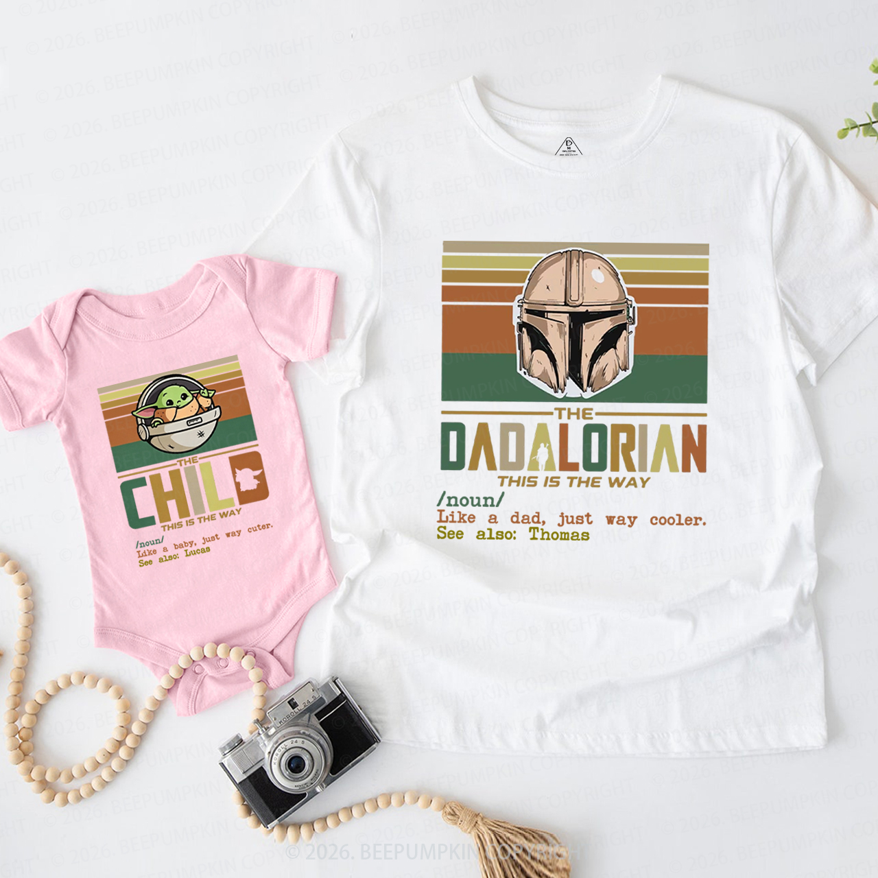 Personalized Cosmic Protector and Little Sidekick Dad&Me Matching Shirts
