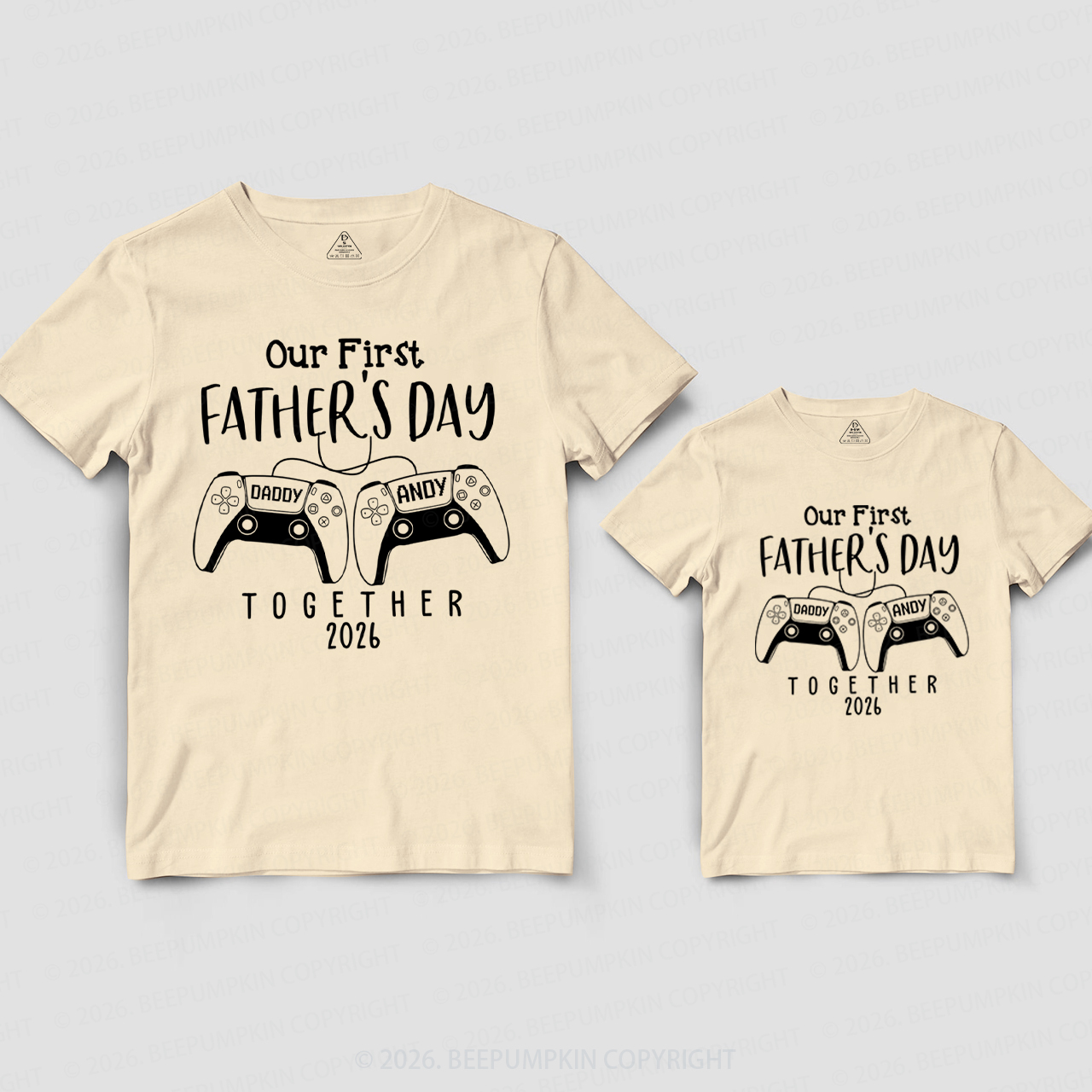 Personalized Gamer First Father's Day Dad&Me Matching Shirts