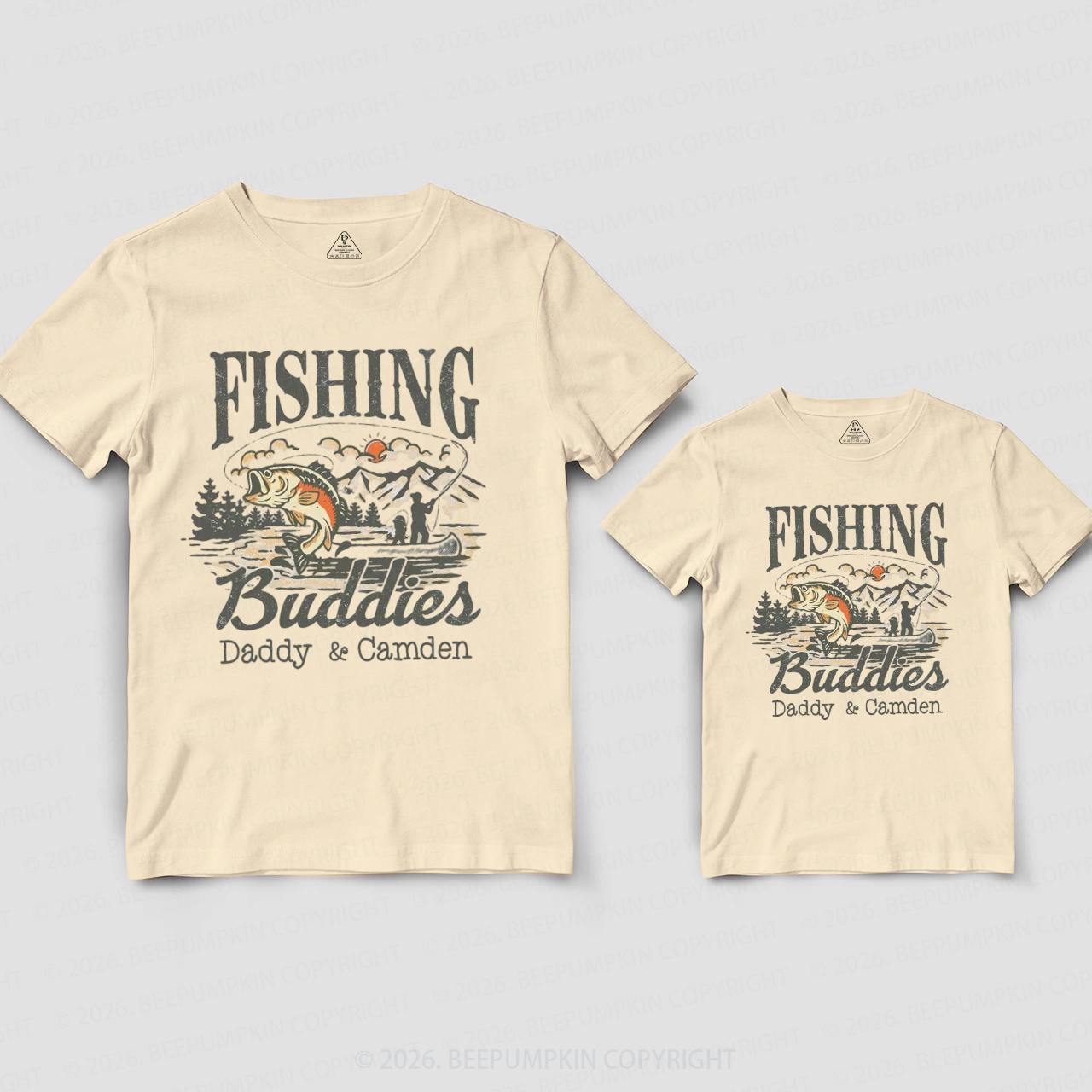 Personalized Fishing Buddies Father's Day Dad&Me Matching Shirts