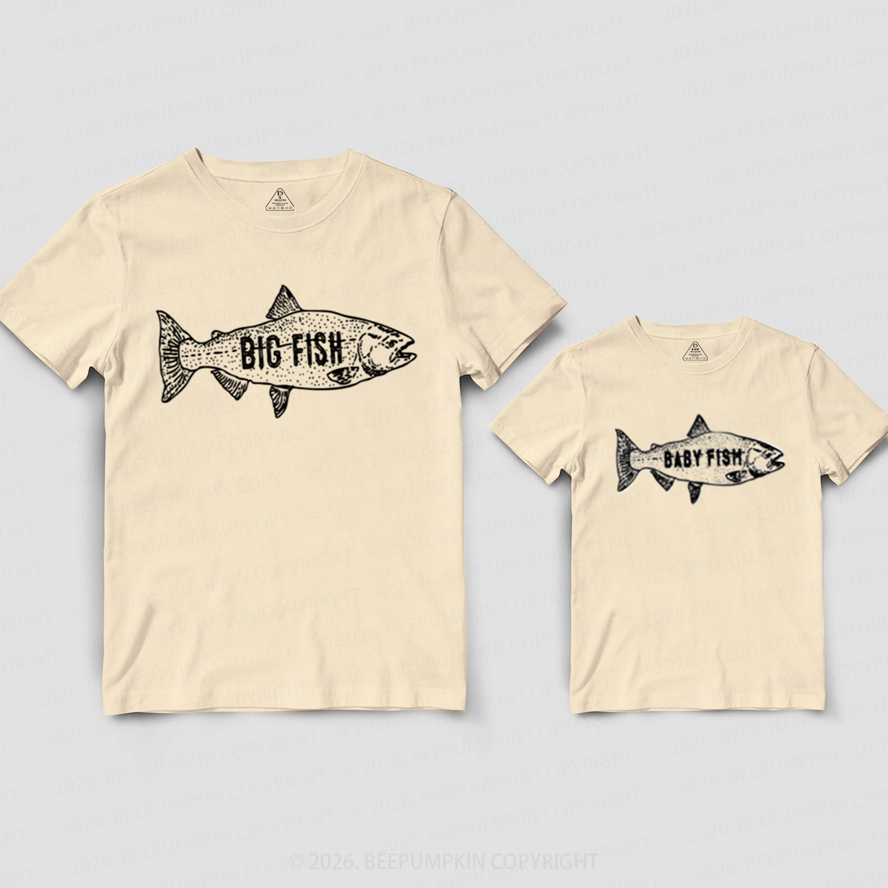 Big Fish Little Fish Fishing Buddies Dad&Me Matching Shirts