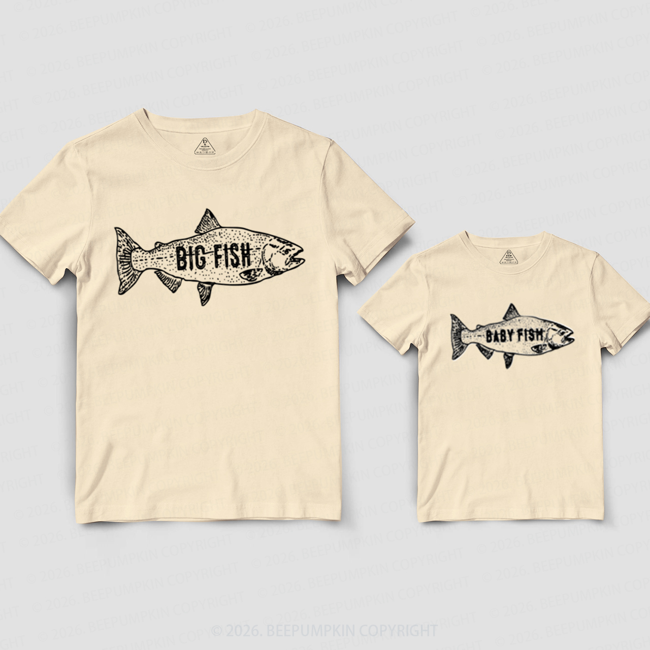 Big Fish Little Fish Fishing Buddies Dad&Me Matching Shirts