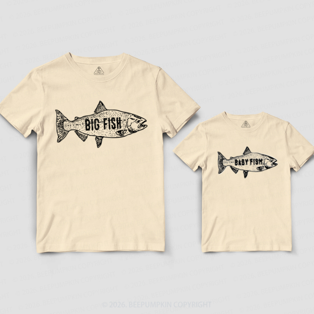 Big Fish Little Fish Fishing Buddies Dad&Me Matching Shirts