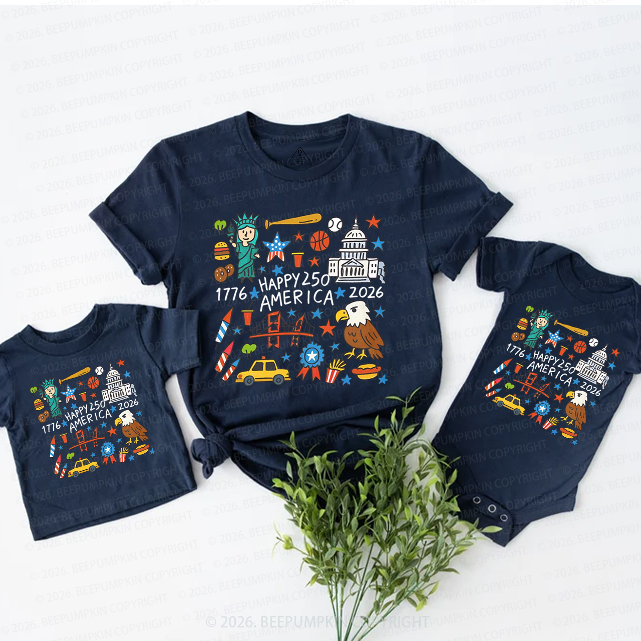 America 250th Anniversary Mom&Me Matching T-Shirts