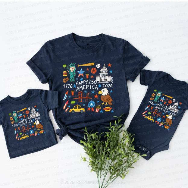 America 250th Anniversary Mom&Me Matching T-Shirts