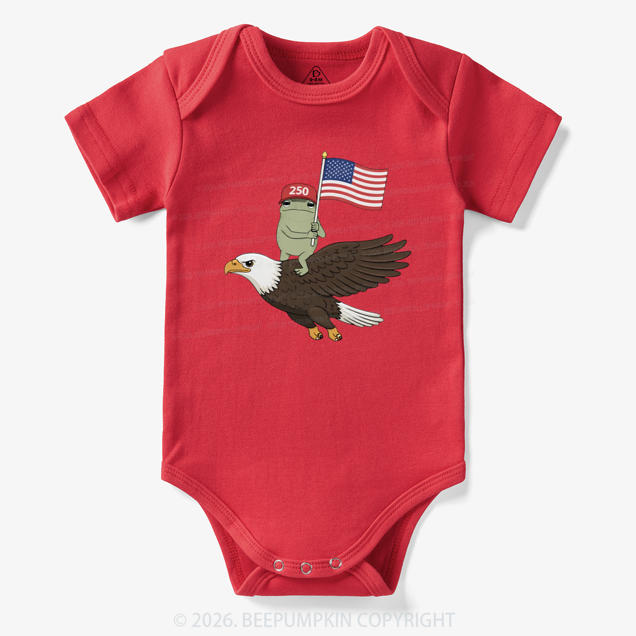 Americas 250th Birthday Funny Frog Bodysuit