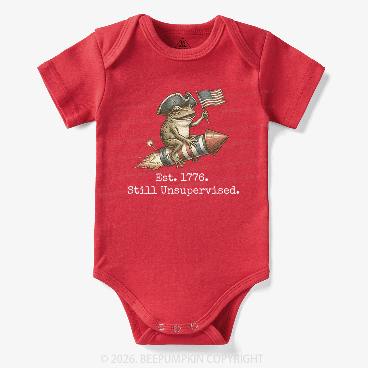 Est 1776 Funny Frog  American 250th Anniversary Bodysuit